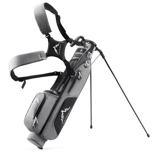 Lightweight Par 3 Golf Stand Bag - Grey, Holds 4-6 Clubs