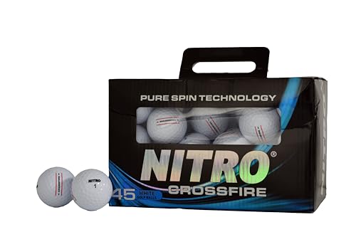 Nitro Crossfire 45 Pack Golf Balls - Pure Spin Technology, USGA Approved
