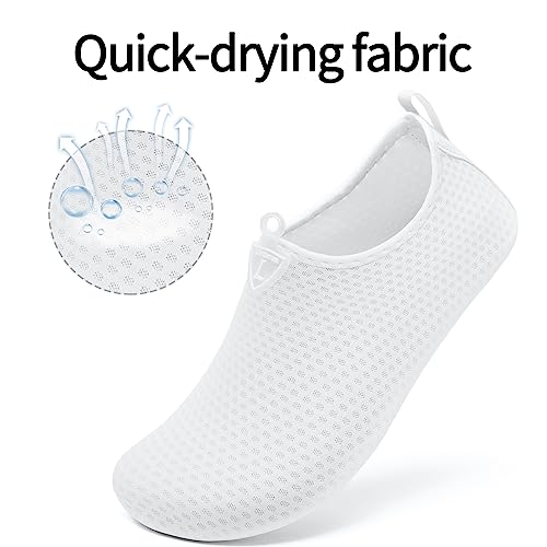 Water Shoes for Women & Men - Swim Beach Shoes 8-8.5/W7-8 - White
