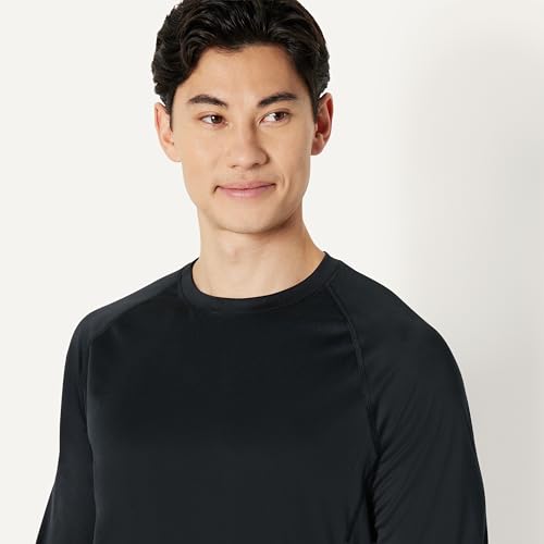 Men's Long-Sleeve Quick-Dry UPF 50 Swim Tee - Small / Black