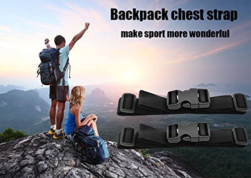 Adjustable Backpack Chest Strap with Quick Release Buckle - Black