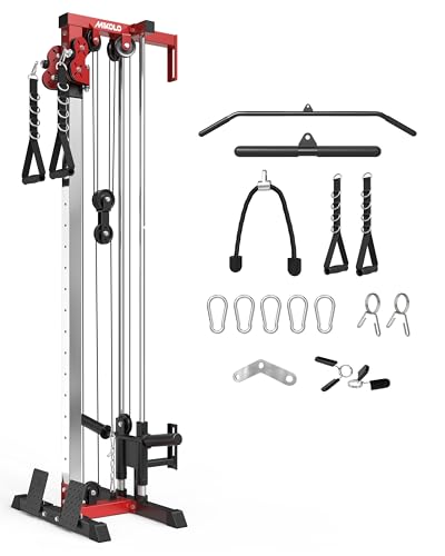 Cable Crossover Machine with Dual Pulley System - Red