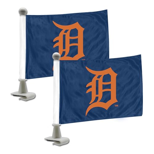 Detroit Tigers Car Flags - 2 Pack Mini Auto Flags, 4x6