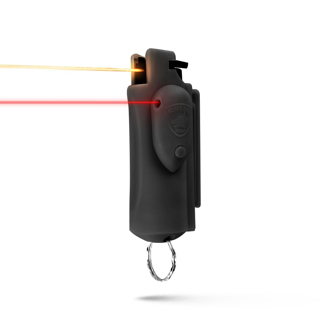 Guard Dog Security Pepper Spray Self Defense for Women, Men, OC Spray, AccuFire World’s Only Laser Sight Pepper Spray Keychain with Belt Clip for Quick Access, 16 Feet Range