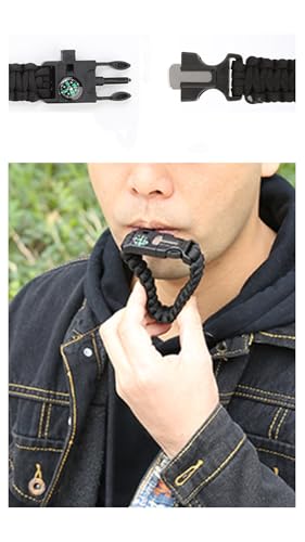 Durable Paracord Wristband for Outdoor Survival - Black
