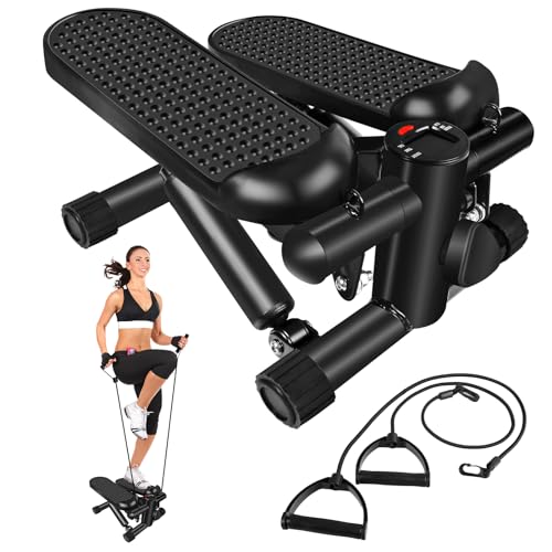 Mini Hydraulic Fitness Stepper with LCD Monitor & Resistance Bands