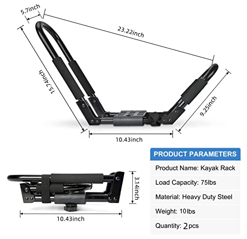 Folding Kayak Roof Carrier Rack for Cars, SUVs & Trucks
