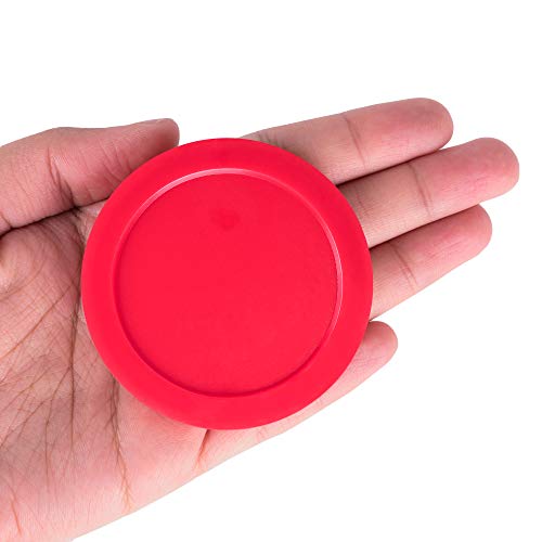 2.5-Inch Air Hockey Replacement Pucks - Red Durable Plastic (Pack of 4)