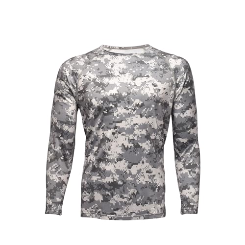Men's Lightweight Baselayer Top - Army Digi Camo - Small/Green