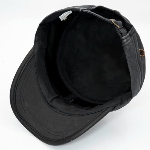 YeeHeen Unisex Military Army Cap Black One Size Flat Top Washed Cotton Hat