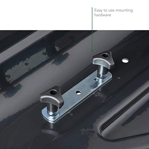 18 Cubic Foot Rear Opening Cargo Box - Durable Black Roof Storage