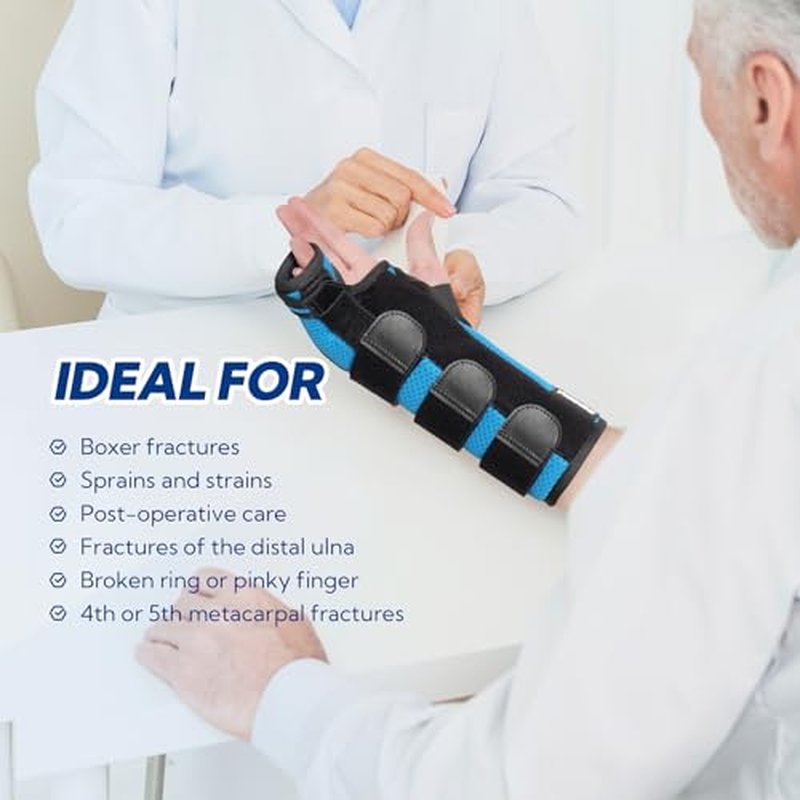 YiYame Boxer Fracture Splint, Ulnar Gutter Splint Right Hand, the 4th and 5th Metacarpal Finger Splint Hand Brace, Boxer Orthosis Hand & Wrist Brace for Women & Men, Right, L