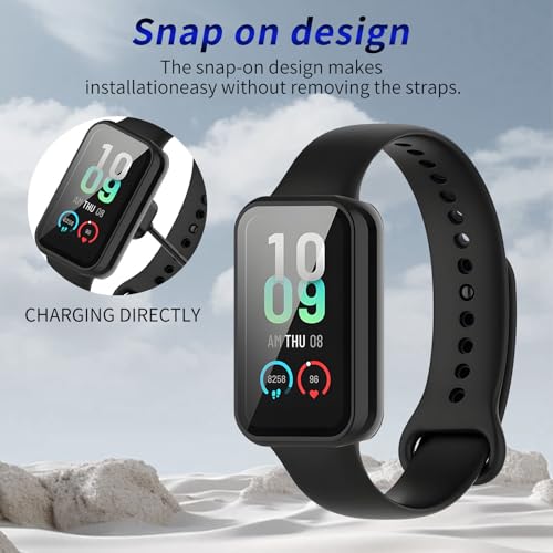 Kimiyaki 2 Pack Amazonite Band 7 Screen Protector Case Black + Black