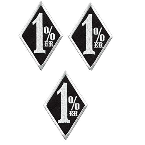 Set of 3, 1% MC Outlaw Black, 2 inches, 81 HA Biker Logo Hard Hat Stickers Union Helmet Decal Label Union Harley