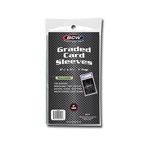 Resealable Graded Card Sleeves - 100 Pack, 3 3/4 x 5 1/2