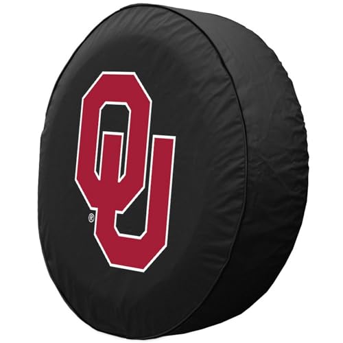 Oklahoma University Tire Cover - Size F (29"x8") - Black Vinyl