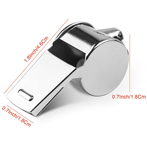 24 Pack Professional Stainless Steel Whistles with Lanyards - Loud & Durable