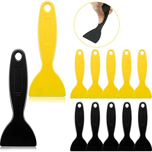 12 Pieces Plastic Spatula Putty Knife, Air Bubble Remover Sticker Installation Tool Flexible Paint Scrapers for 3D Printing Resin Removal Vinyl Film Wrap Cleaner, Spackling, Patching, Decal, Wallpaper
