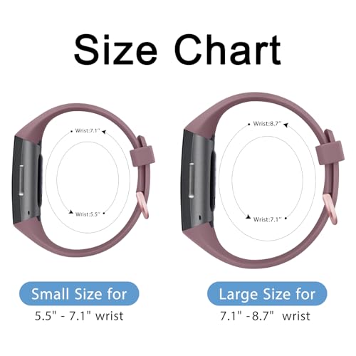 Fitbit Charge 4 & 3 Bands - 4 Pack Starlight, Milk Tea, Smoky Purple, Green - Soft Sport Straps