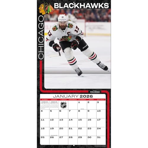 Chicago Blackhawks 2026 Wall Calendar - 12x12 Team Photos