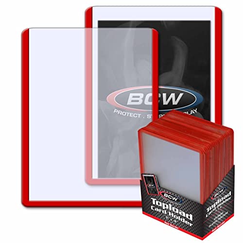3x4 Topload Card Holders - Red Border | 25 Pack | Premium PVC Protectors