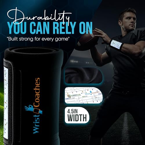 Youth Football Playbook Wristband - Quarterback Wrist Coach for Plays