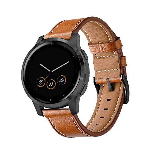 Anrir Compatible for Garmin Vivoactive 4S Band, 18mm Silicone+Leather+Stainless Steel Band for Garmin Vivomove 3S 39mm, Fossil Women's Gen 5E 42mm/Sport 41mm, Fossil Q Venture Gen 4 HR/Gen 3-3 Pack