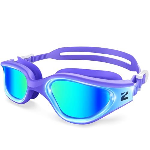 ZIONOR G1 Nava Anti-Fog Nano Swim Goggles Purple-Gold A1 for Adults