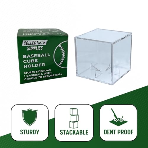 Acrylic Baseball Display Case - Clear Cube Storage for 1 Cube