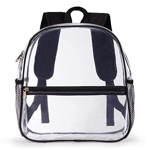 Clear Mini Backpack - 12x12x6 Stadium Approved - Black