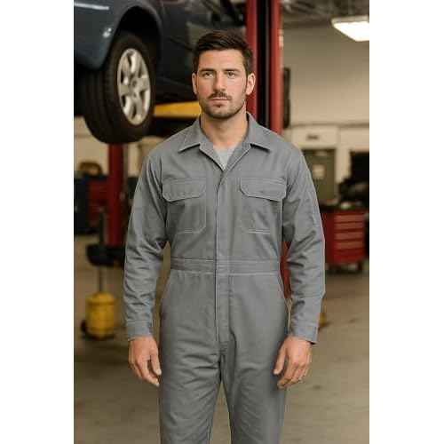 Just In Trend Classic Safety Work Coverall - Long Sleeve - 100% Cotton - 7 oz