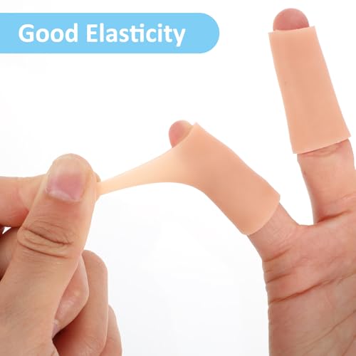 Silicone Finger Cots for Eczema & Cracking - 10 Piece Set, Clear & Nude