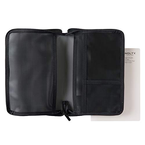 B6 Notebook Cover with Mesh Storage Pocket - Black