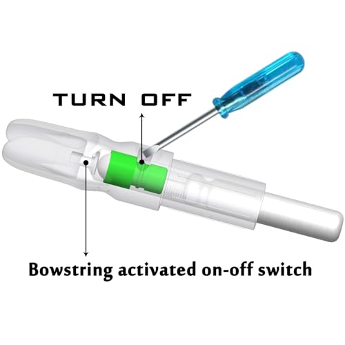 Lighted Arrow Nocks - 6PCS for 0.165 to 0.246" Arrows with Screwdriver