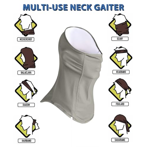 UPF 50+ Breathable Neck Gaiter Face Cover - Gray