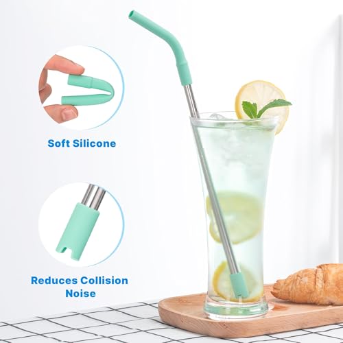 6Pcs Multicolor Silicone Straw Tips for 0.31 Inch Straws