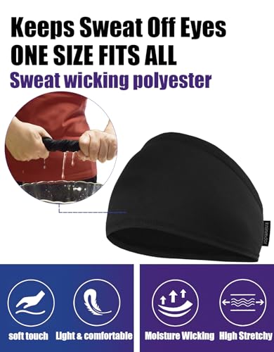 Cooling Skull Wrap Headband - Black - Moisture-Wicking Sports Band