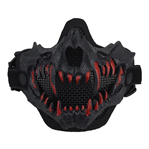 Tactical Airsoft Half Face Mask - Black Skeleton Design