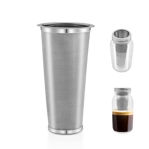 YMMIND 1 Quart Stainless Steel Cold Brew Coffee Filter for Wide Mouth Mason Jars