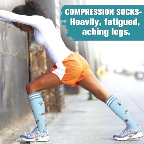 Laite Hebe Compression Socks for Men & Women - Small-Medium, 6 Pairs, Athletic Support