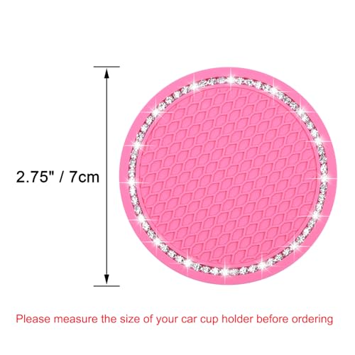 Car Coasters - Bling Pink 2.75" Diameter Cup Holder Set