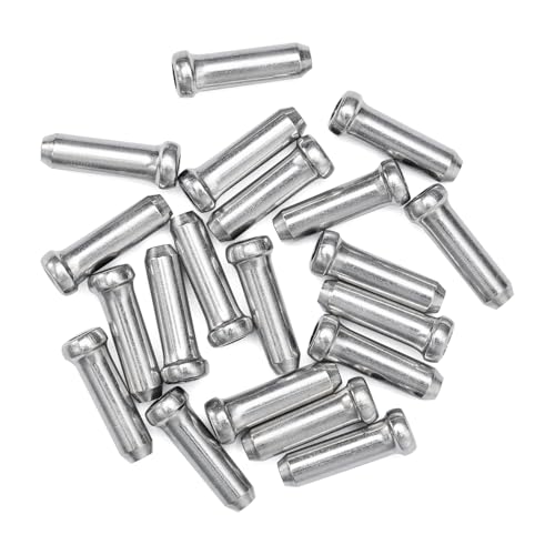 Bicycle Brake and Shift Cable End Caps - Aluminum Alloy - 20PCS - Silver