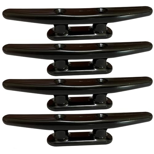 4-Inch Black Nylon Dock Cleat - Boat Cleat Pack of 4 with Screws