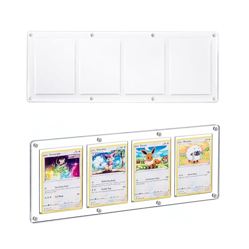 Universal Magnetic Acrylic Game Card Case - 4 Slot Holder for Standard Cards