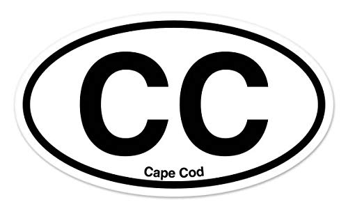 CC Cape Cod Oval Vinyl Car Bumper Sticker - 5" x 3"