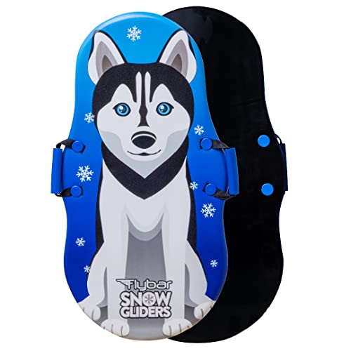 36" Foam Toboggan Snow Sled - Blue Dog Design, 110 Lbs Capacity