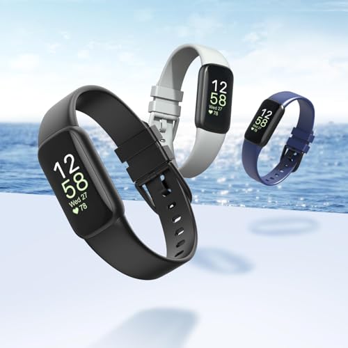 Waterproof Fitbit Inspire 3 Bands - Black/Black, Large 7.1"-8.7"