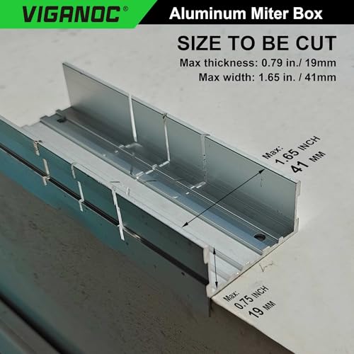 Metal Mitre Box by Aluminium and Steel Construction, 5.3 Inch Small Tiny Mitre Box for Manual Saw and Handsaws with 3 Cutting Angles - Ideal For Cutting Wood and Soft Metals
