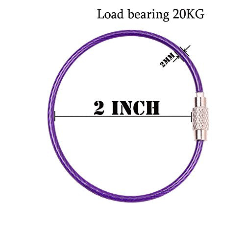 Stainless Steel Keychain Loop Set - 8 Colors, 2 Inch Diameter
