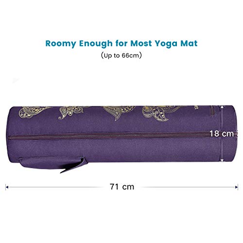 Yoga Mat Bag - Full-Zip Carrier with Wet Pocket - Purple